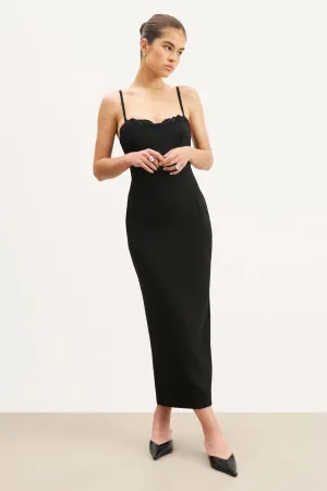 Relaxed-fit gown Tailored Bustier Maxi Dress - Black