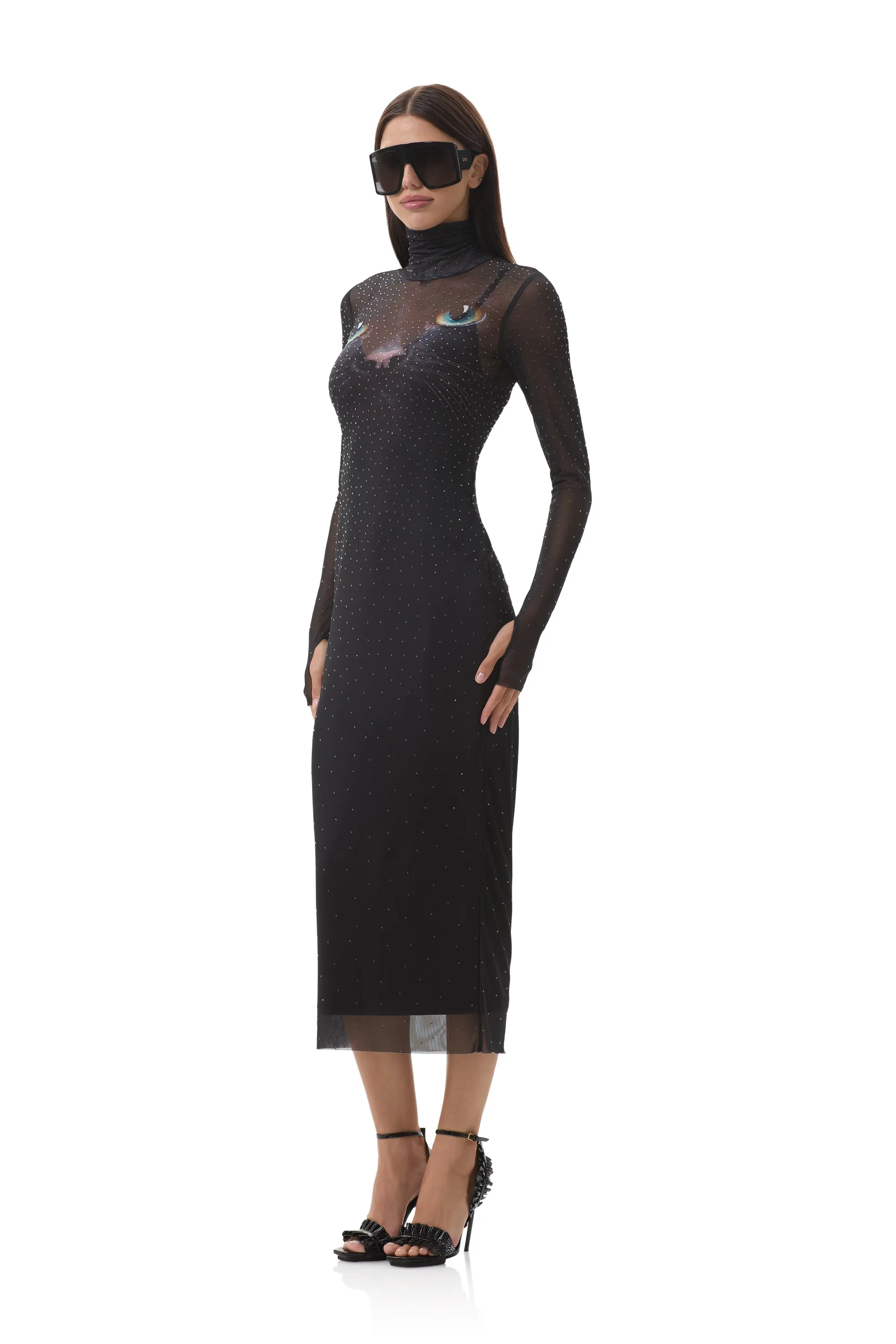 Stylish Wear flattering appearance Shailene Dew Drop Dress - Black Cat
