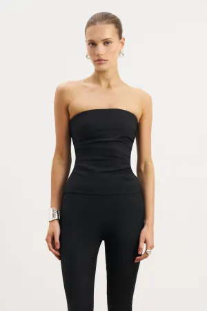 Tailored Ruched Bodice - Black Anti Static Weave Technology Versatile Shirt
