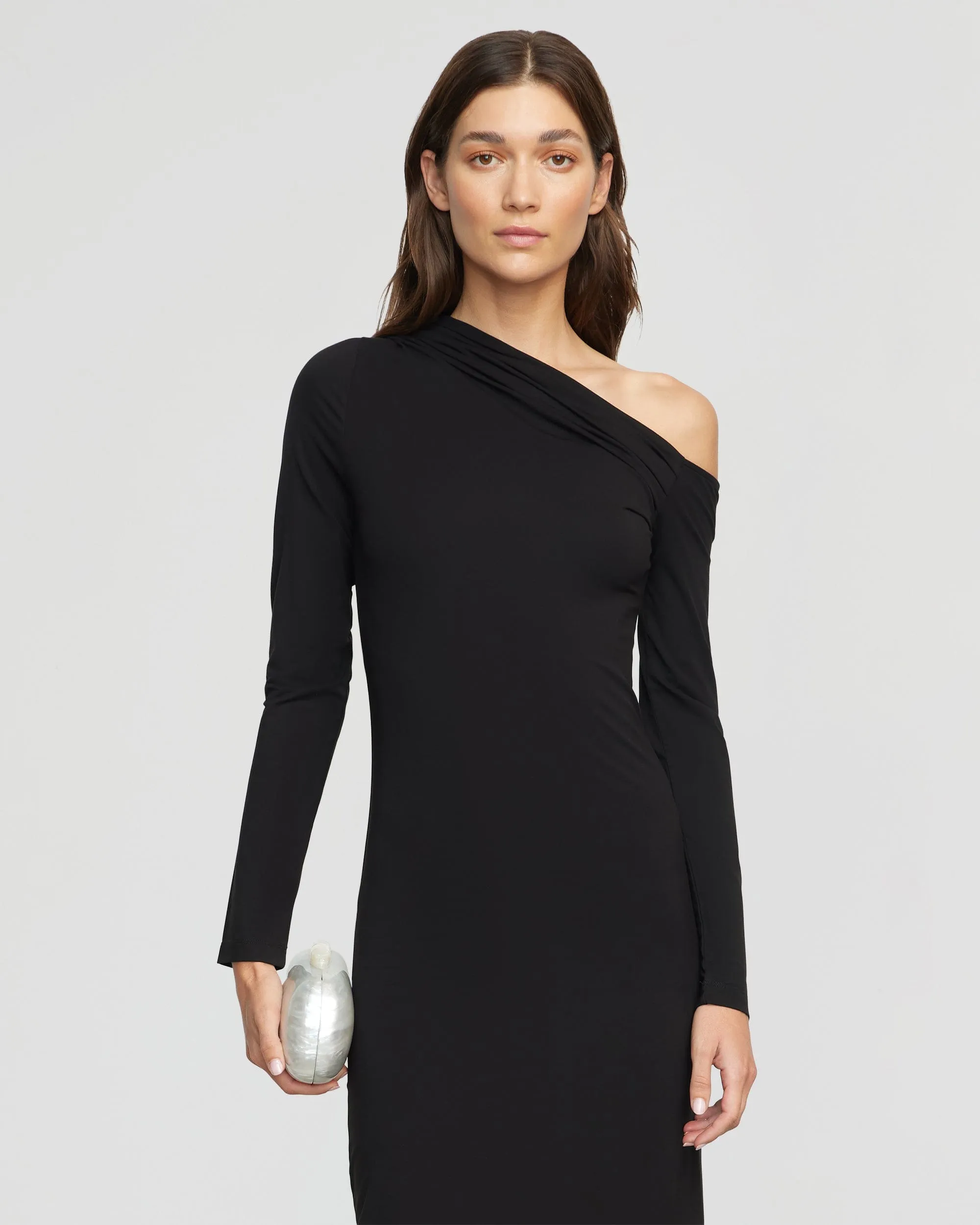 Timeless Style Alina Off-Shoulder Jersey Dress