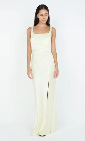 Fresh Motion THE DREAMER SQUARE NECK DRESS - ICE YELLOW