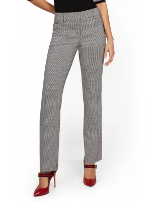 Tall Mid-Rise Straight-Leg Check Pant