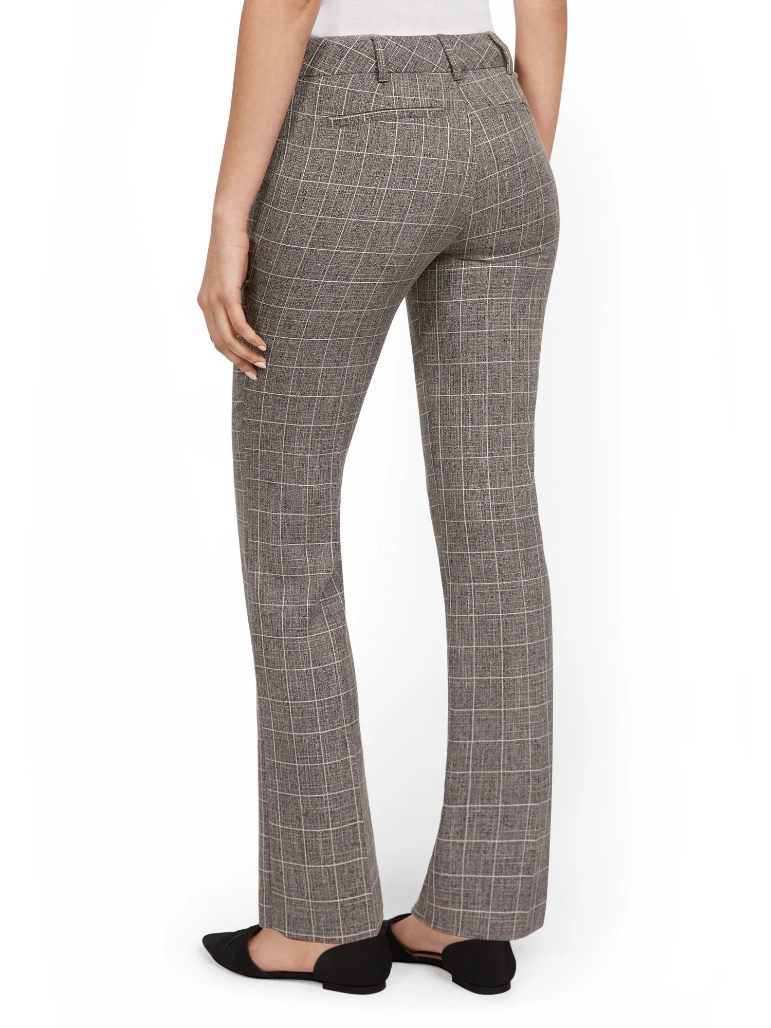 Tall Mid-Rise Windowpane Straight-Leg Pant