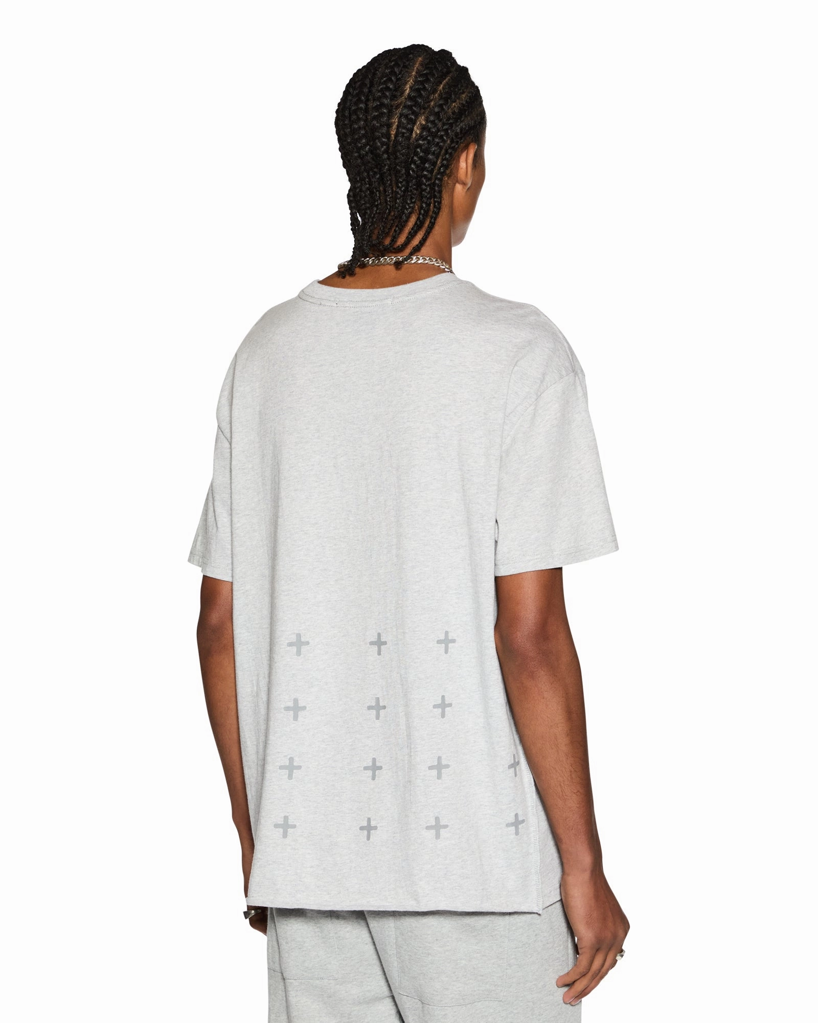 4 X 4 BIGGIE SS TEE GREY MARLE long sleeved Durable Knit Structure