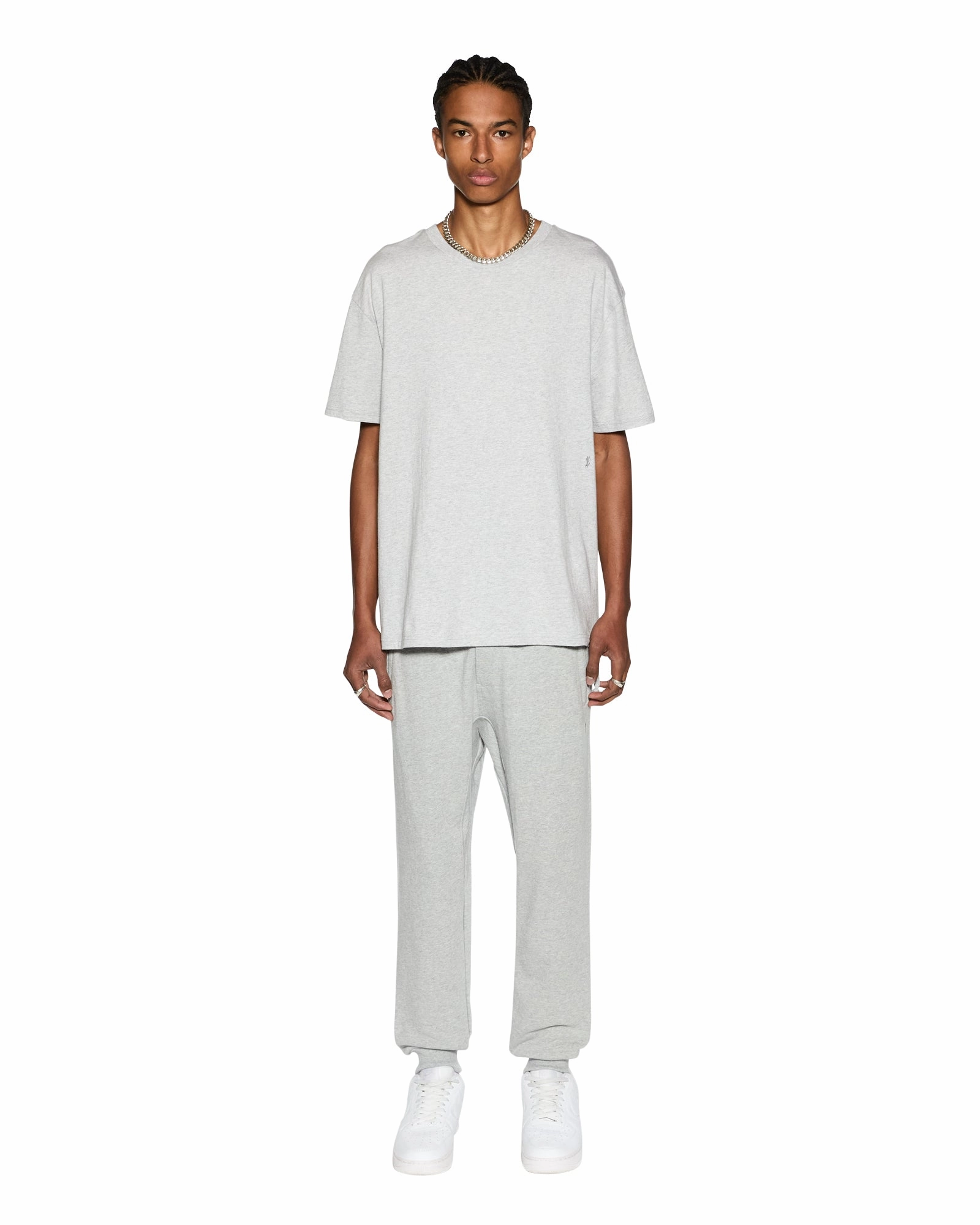4 X 4 BIGGIE SS TEE GREY MARLE Relaxed Wear Fit