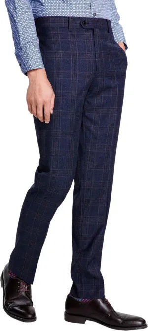 Tallia Mens Slim Fit Stretch Plaid Dress Pants Slacks