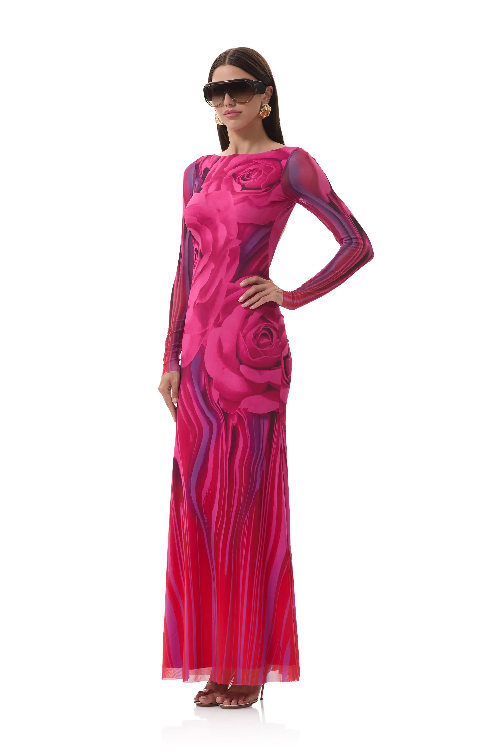 Talmo Dress - Fuchsia Rose Ruffle Detail Layering Comfort