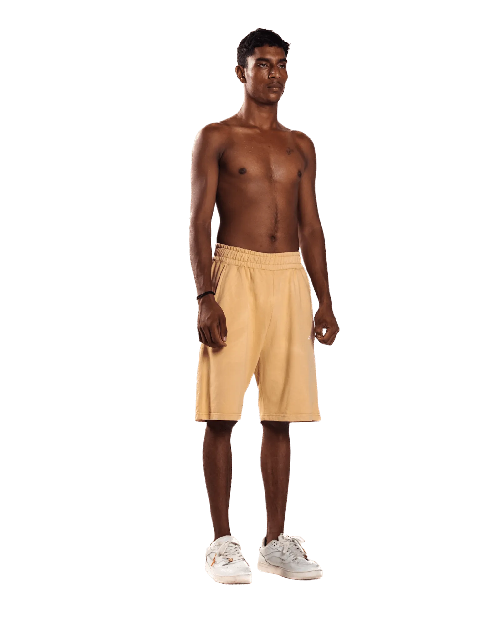 TAN LOGO SHORTS