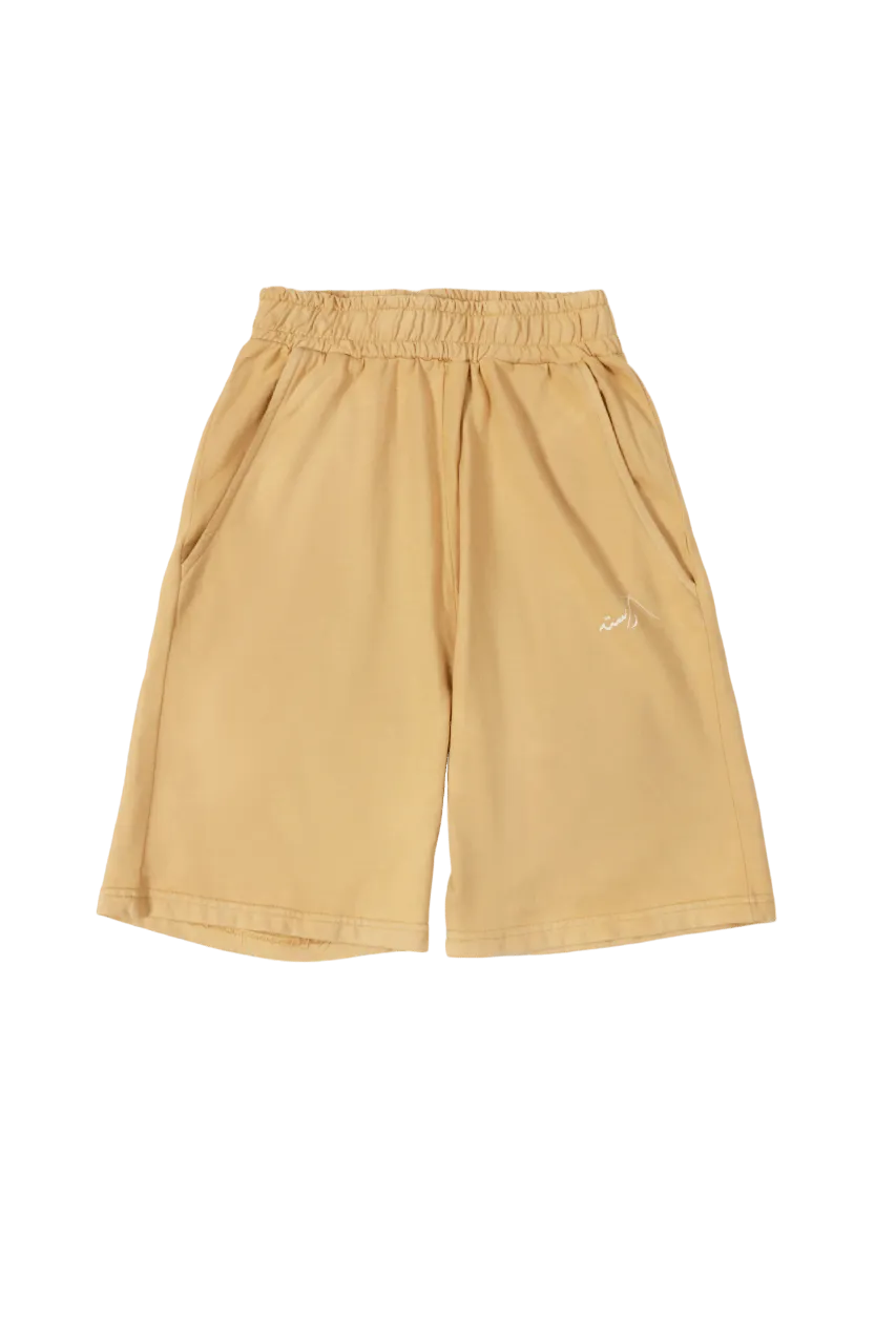 TAN LOGO SHORTS