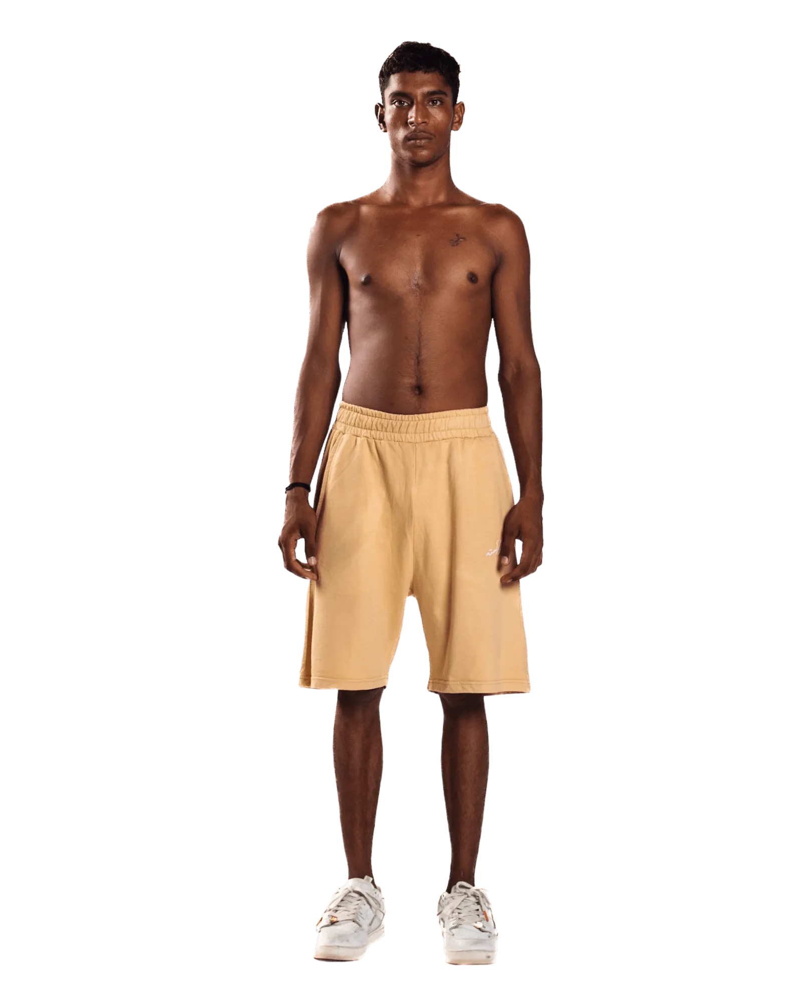 TAN LOGO SHORTS
