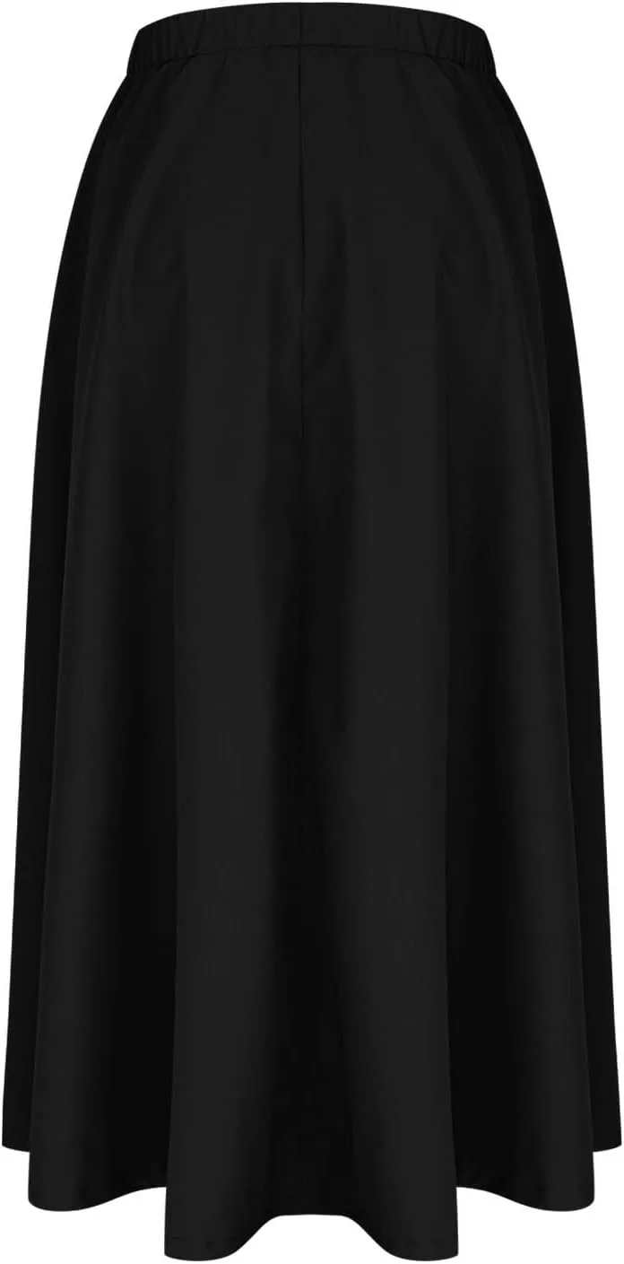 TANGNADE Womens Summer Skirts Casual Trendy High Waisted A Line Flowy Boho Midi Length Ladies Skirt Work Office Outfits