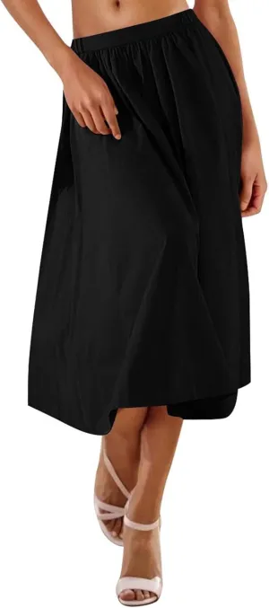 TANGNADE Womens Summer Skirts Casual Trendy High Waisted A Line Flowy Boho Midi Length Ladies Skirt Work Office Outfits