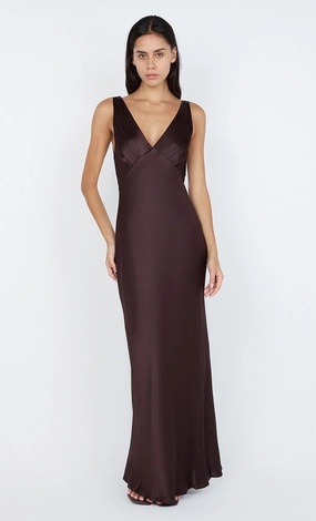 Fitted Look Fitted Design MOON DANCE VERONA DRESS - DARK CHOCOLATE