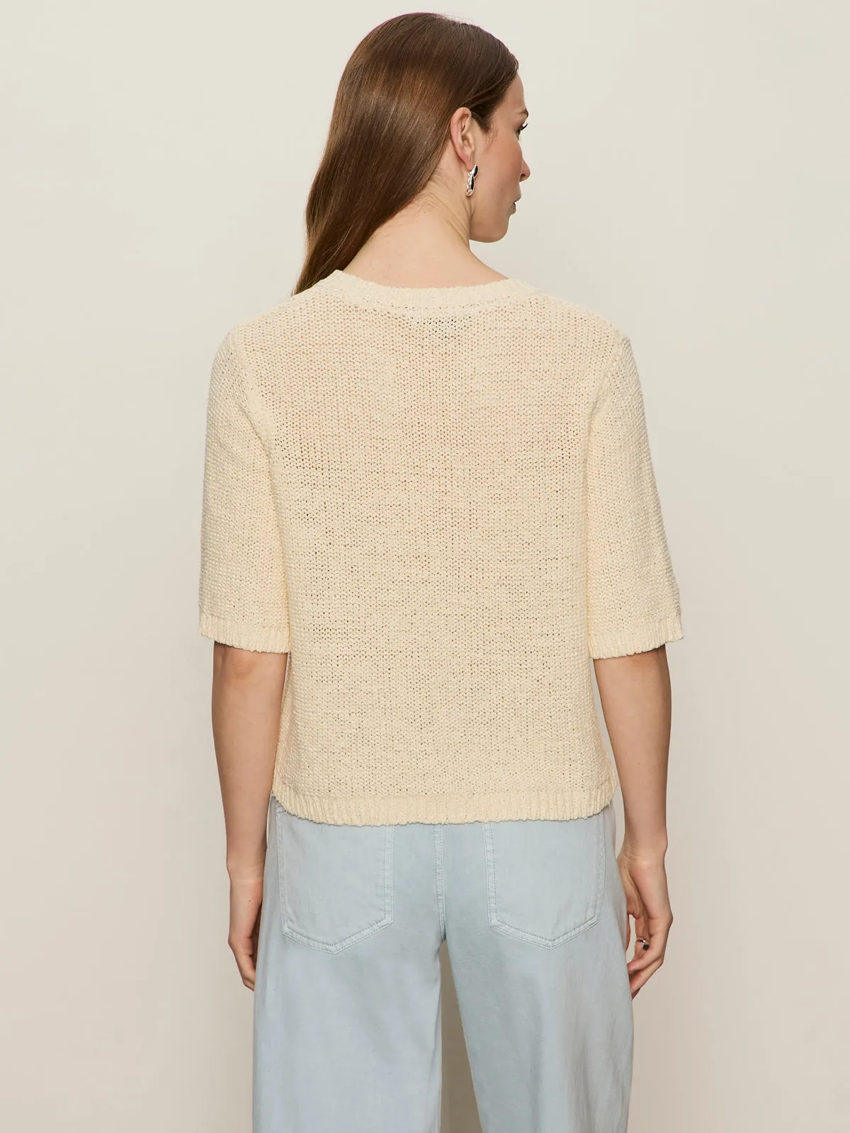 Tape Yarn Tee Macrame Quick Slip Relaxed Fit Design