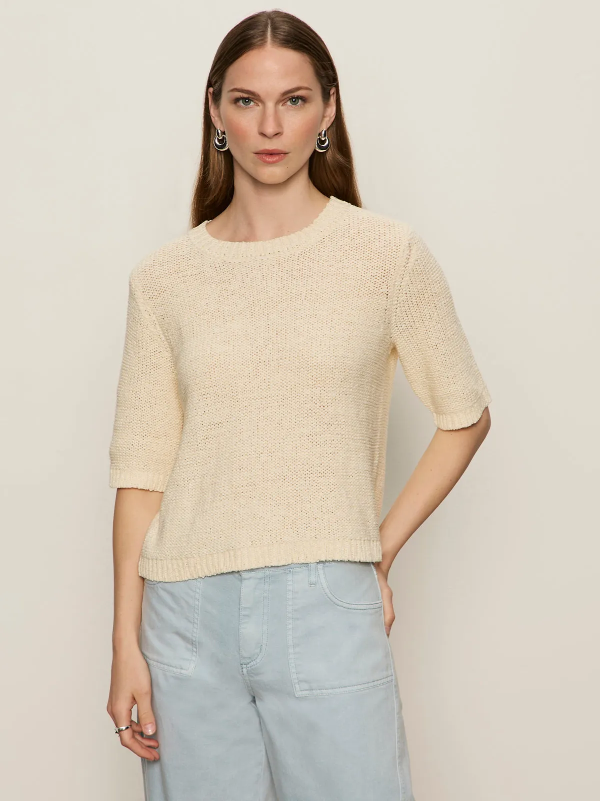 Tape Yarn Tee Macrame Casual Performance Fit Quick-Drying Shirt