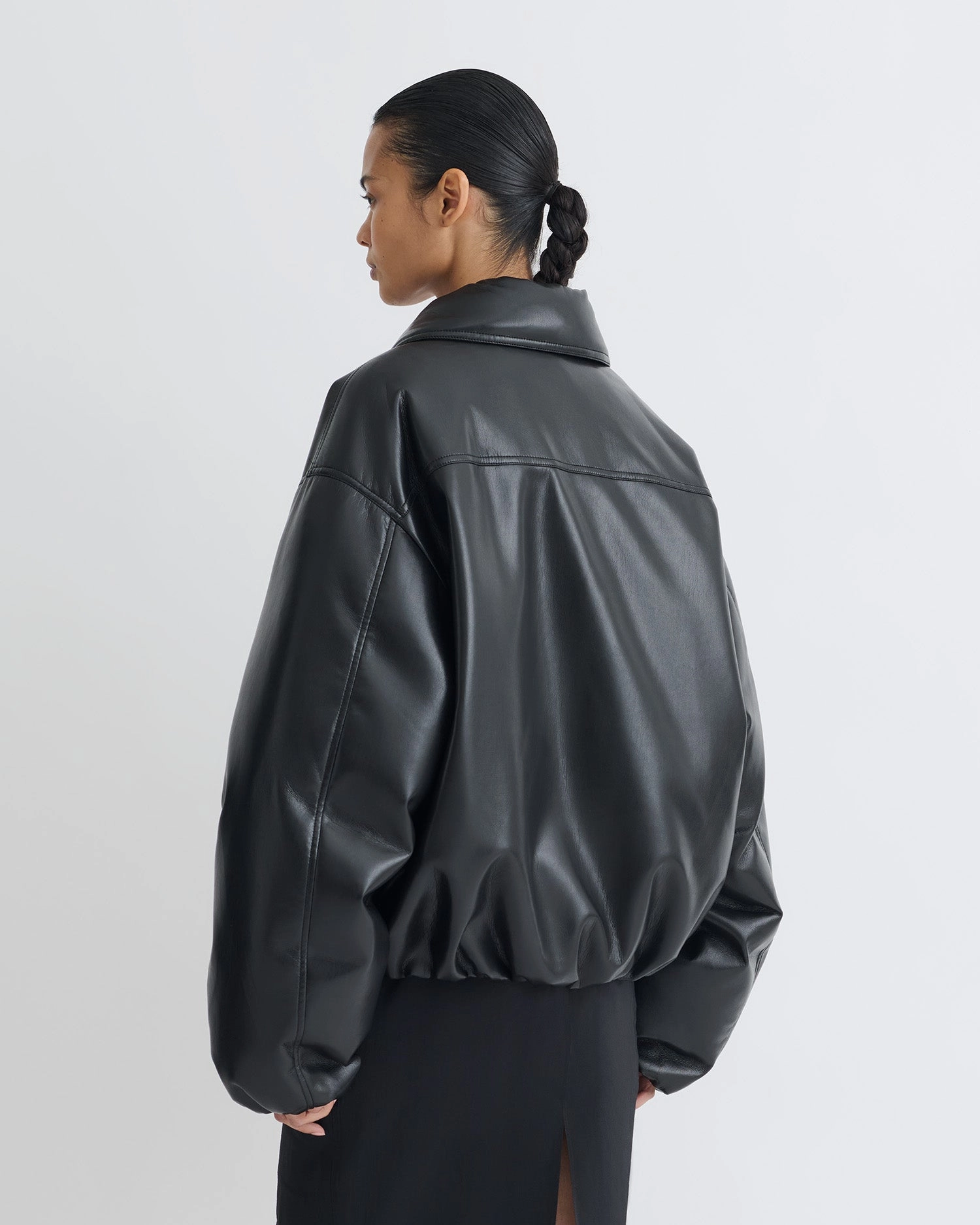 Asger - Padded Okobor? Alt-Leather Jacket - Black NonChafing Edge Binding