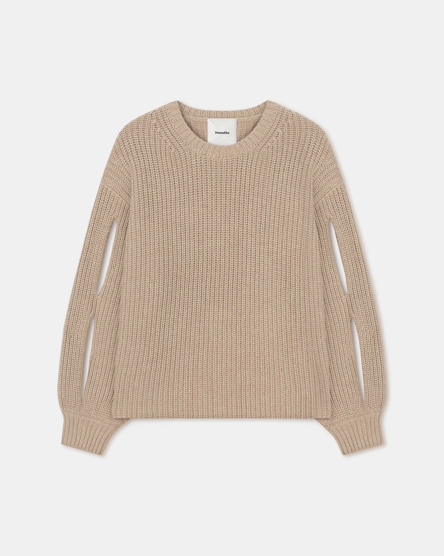 Jacint - Cashmere-Blend Sweater - Oatmeal Compression Knit Support
