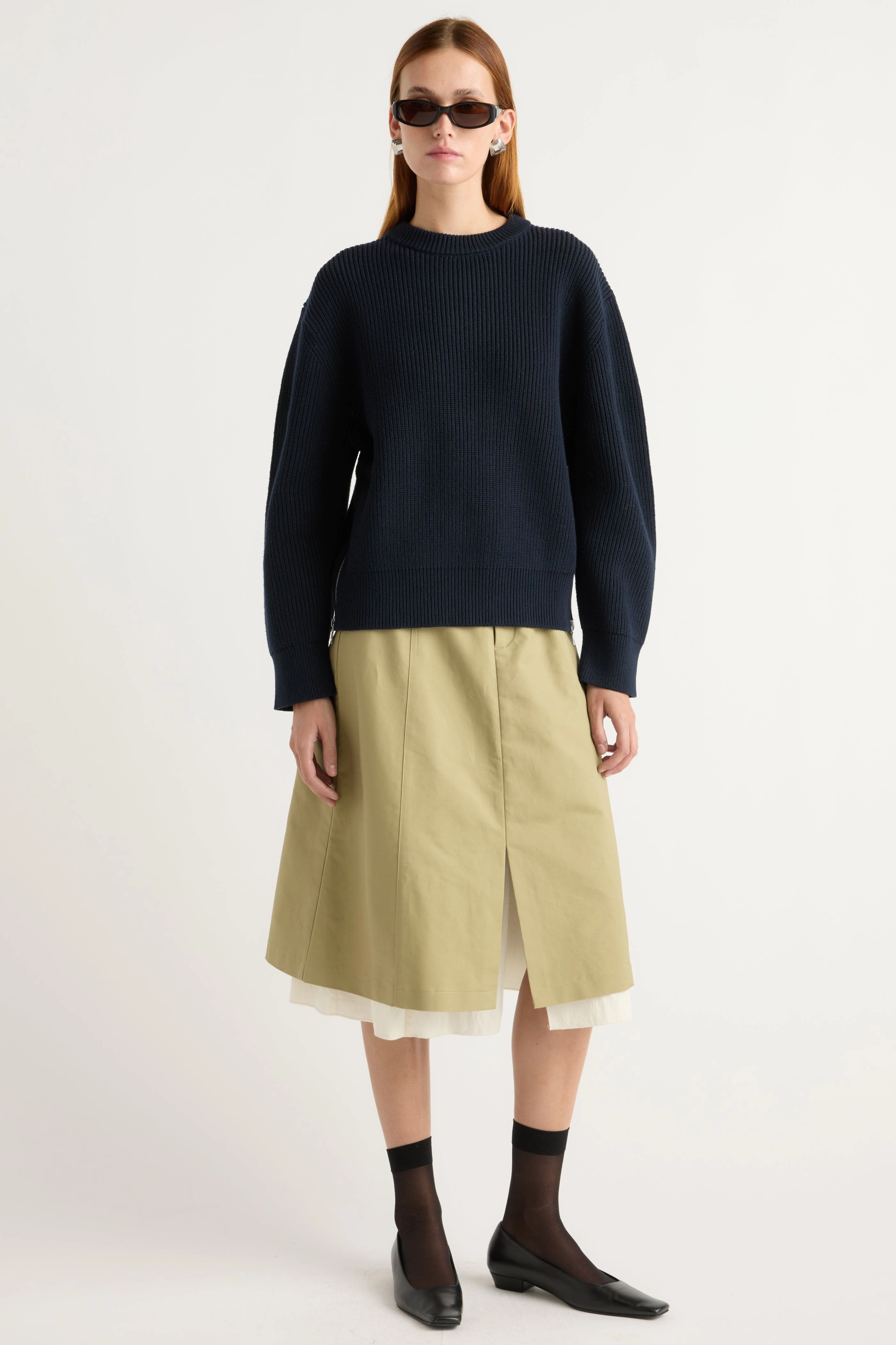 Fashionable Knit Everyday Cozy Tate Organic Cotton Side-Zip Sweater