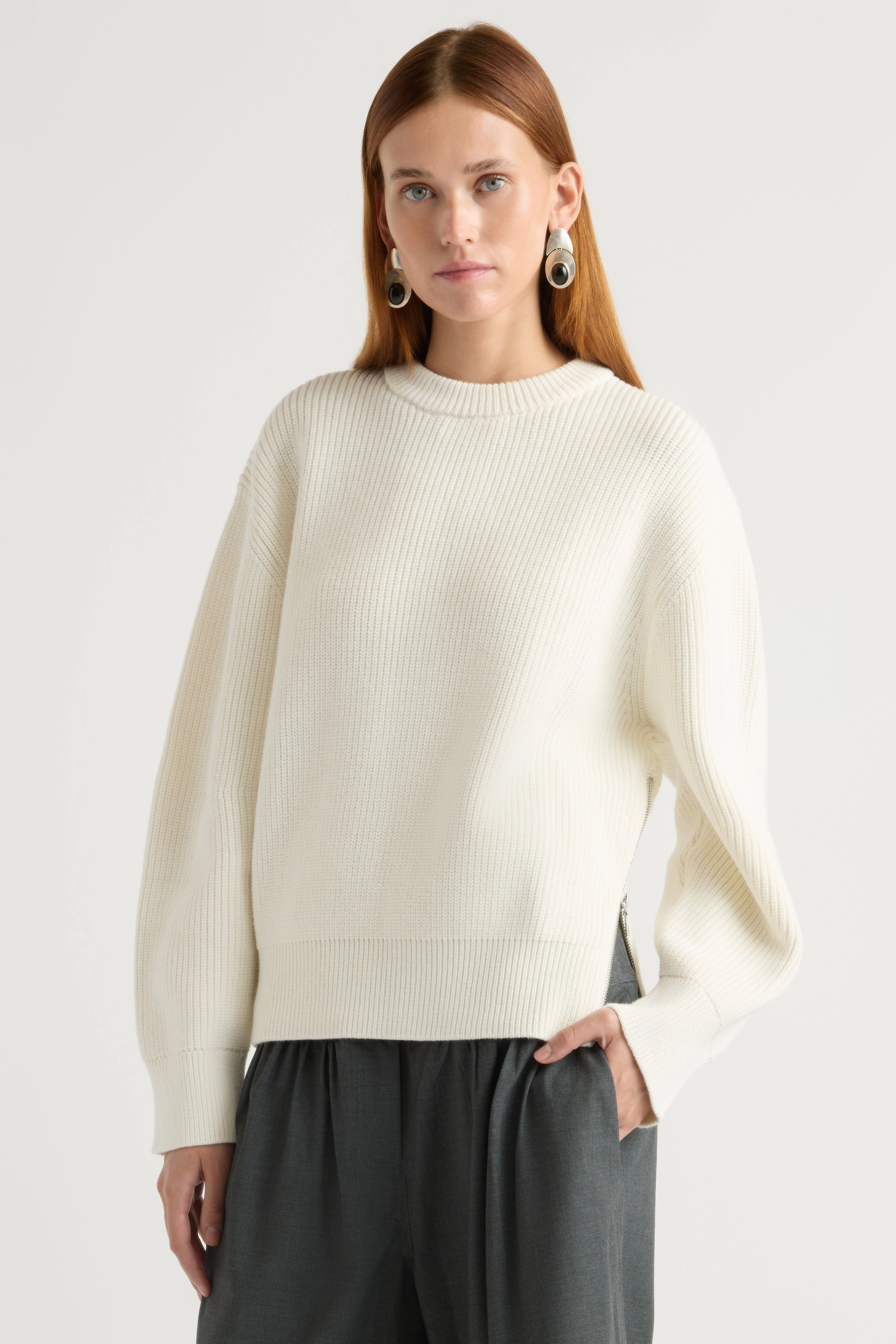 Tate Organic Cotton Side-Zip Sweater Elastic design