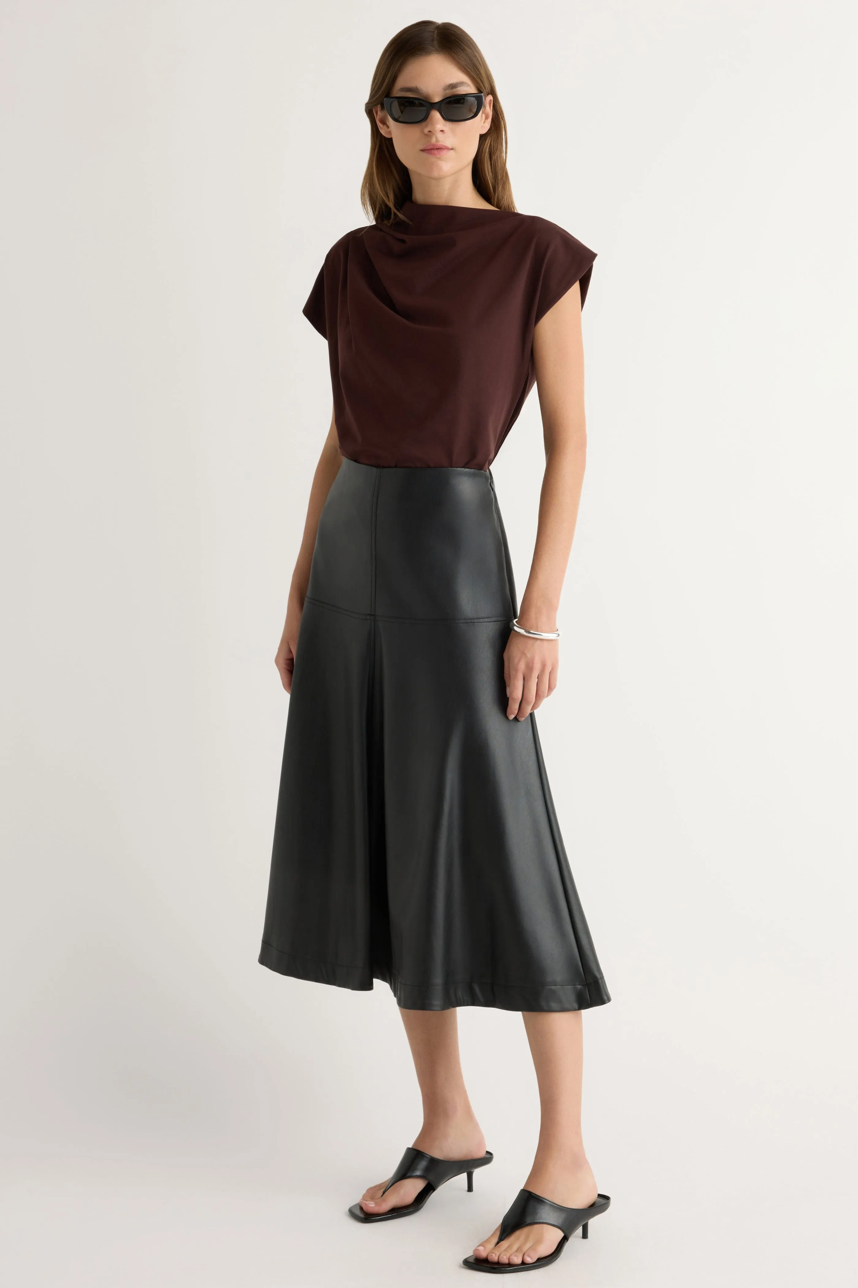 Harley A-Line Vegan Leather Skirt Classic Comfort