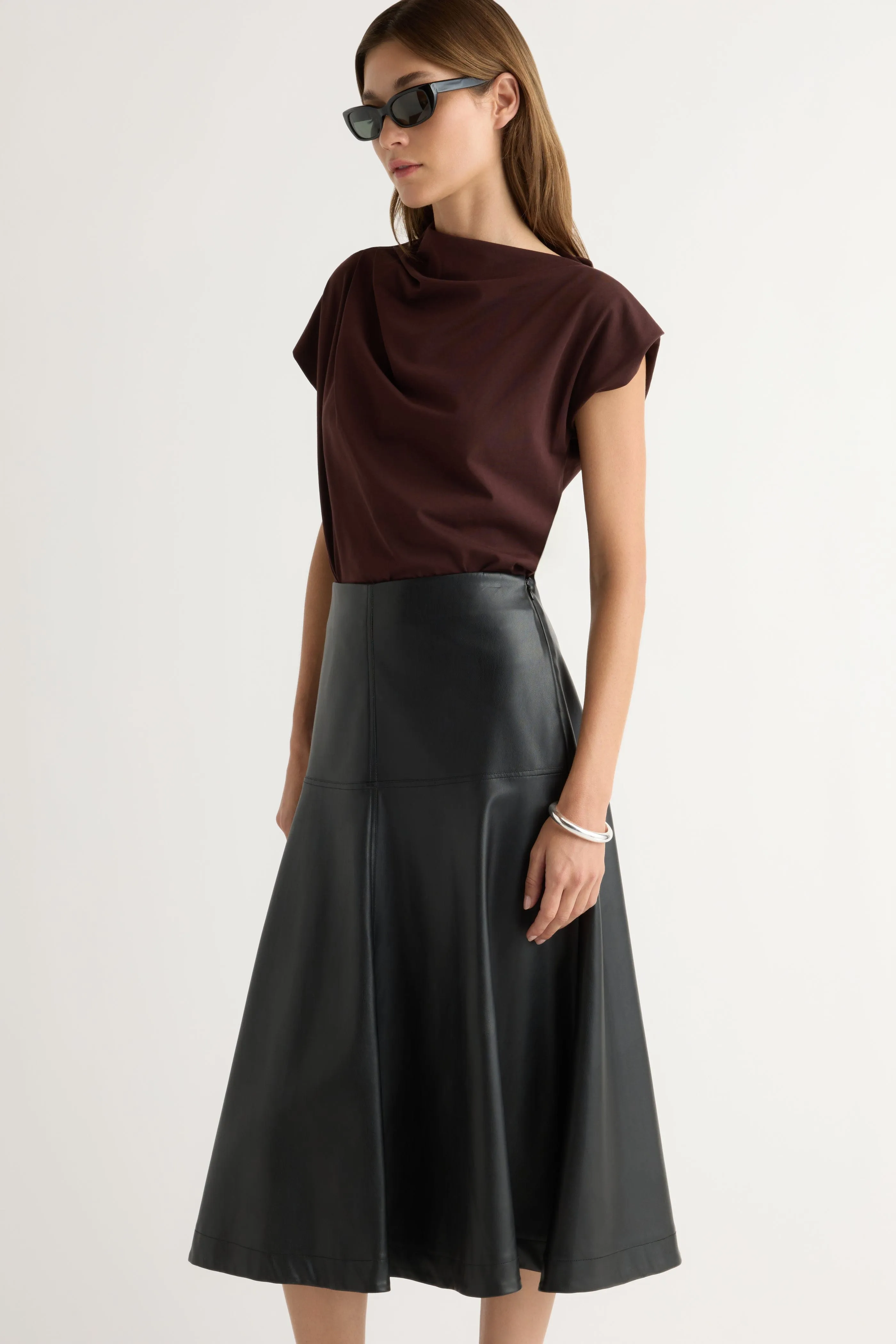 Harley A-Line Vegan Leather Skirt Ombre effect Classic Comfort