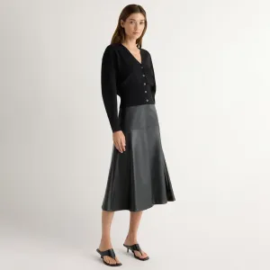 Harley A-Line Vegan Leather Skirt High Shine Contemporary Mood