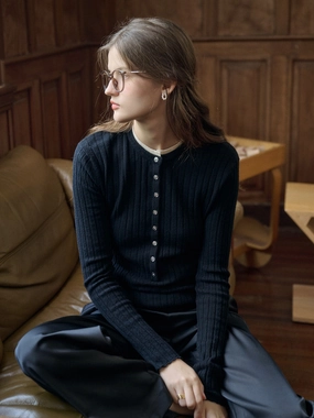 ??Final Sale??Daisy Round Neck 100% Wool Sweater Work Day Antibacterial Finish