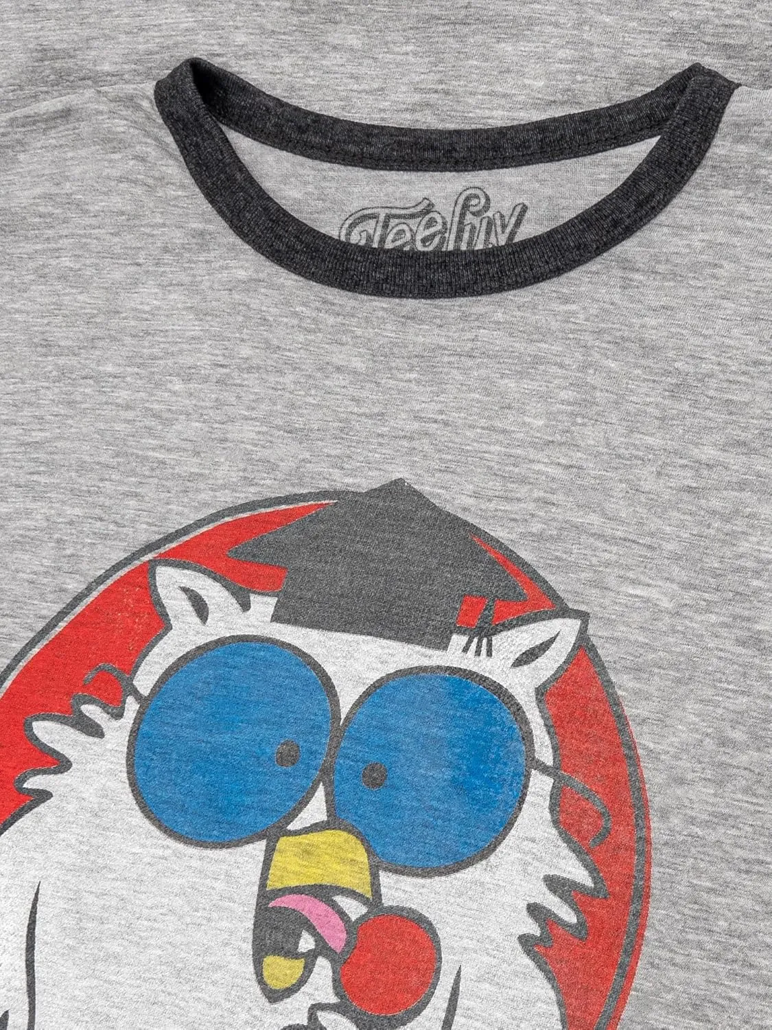 Tee Luv Men's Mr Owl How Many Licks T-Shirt - Tootsie Pop Candy Ringer Shirt