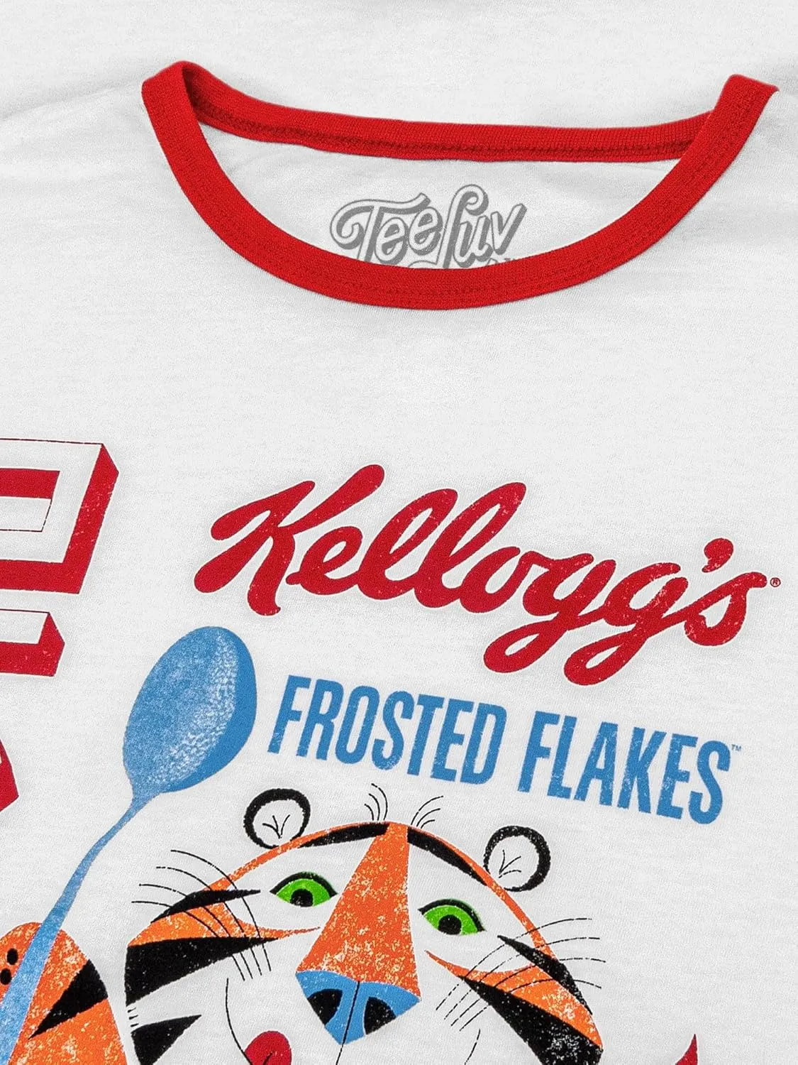 Tee Luv Men's Retro Tony The Tiger Ringer Shirt - Japanese Frosted Flakes Cereal Shirt