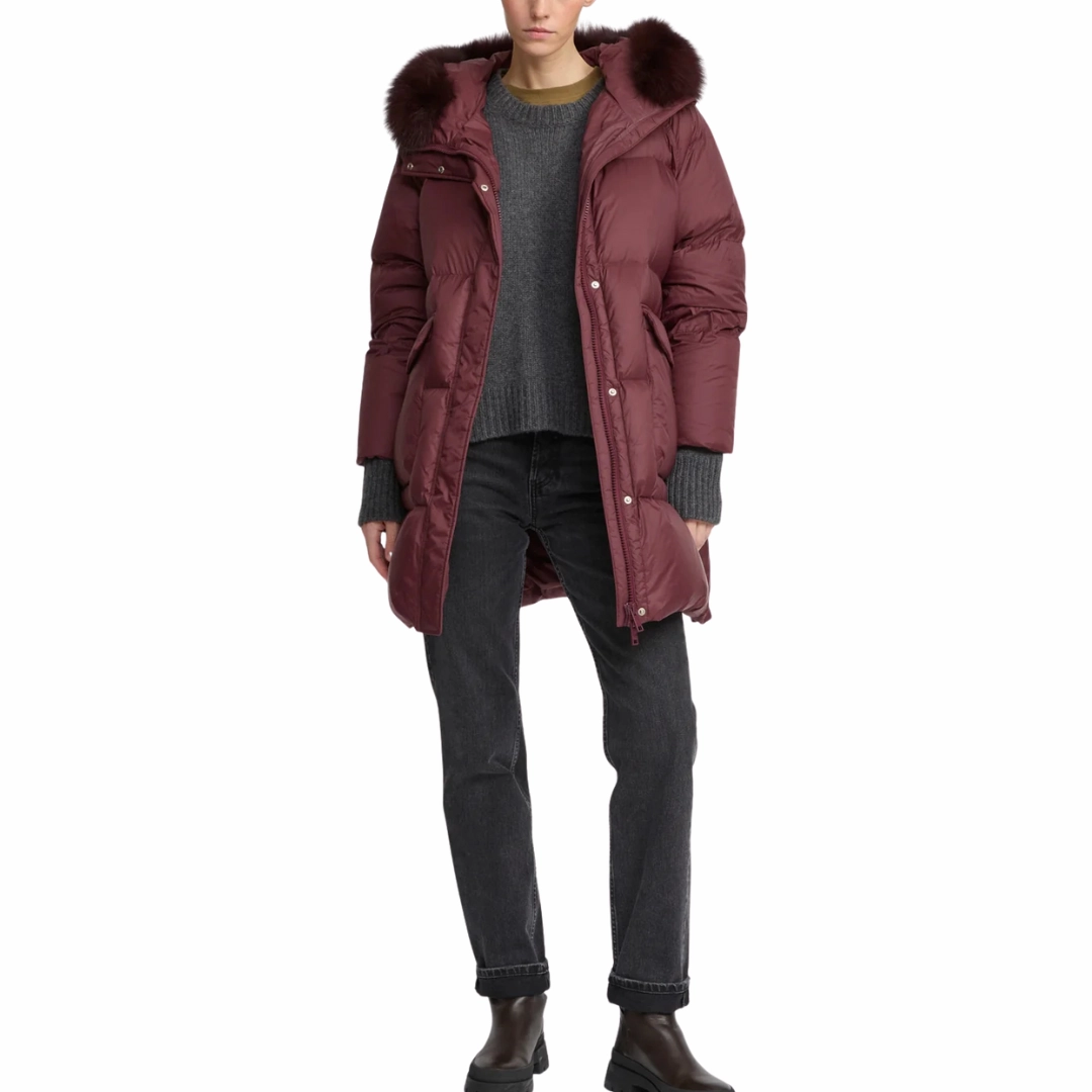 Chianti Long Down Coat Multi Pocket Utility Noise Reduced Fabric