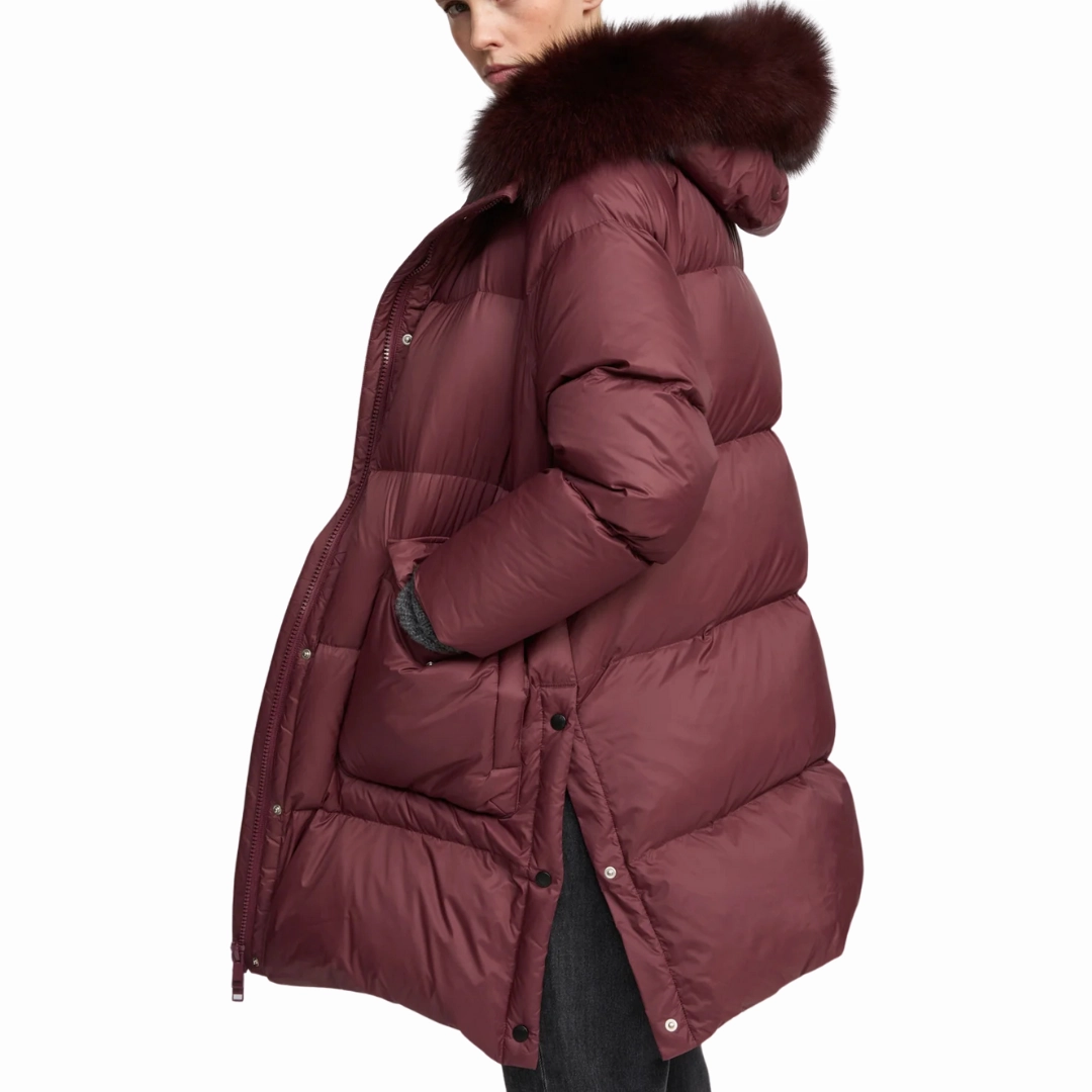 On Duty Layer RubberizedButtonClosures Chianti Long Down Coat
