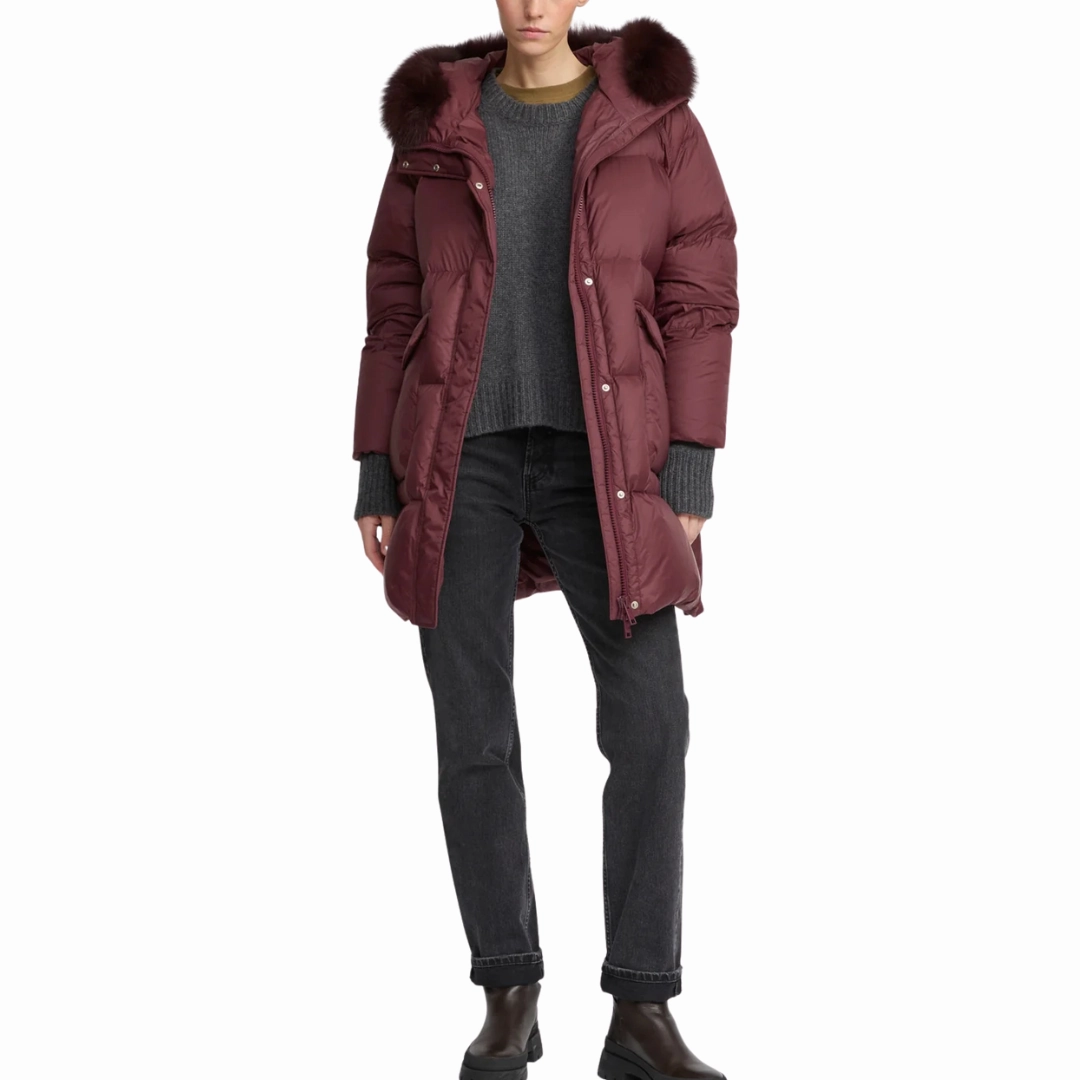 Chianti Long Down Coat Soft Fleece Interior