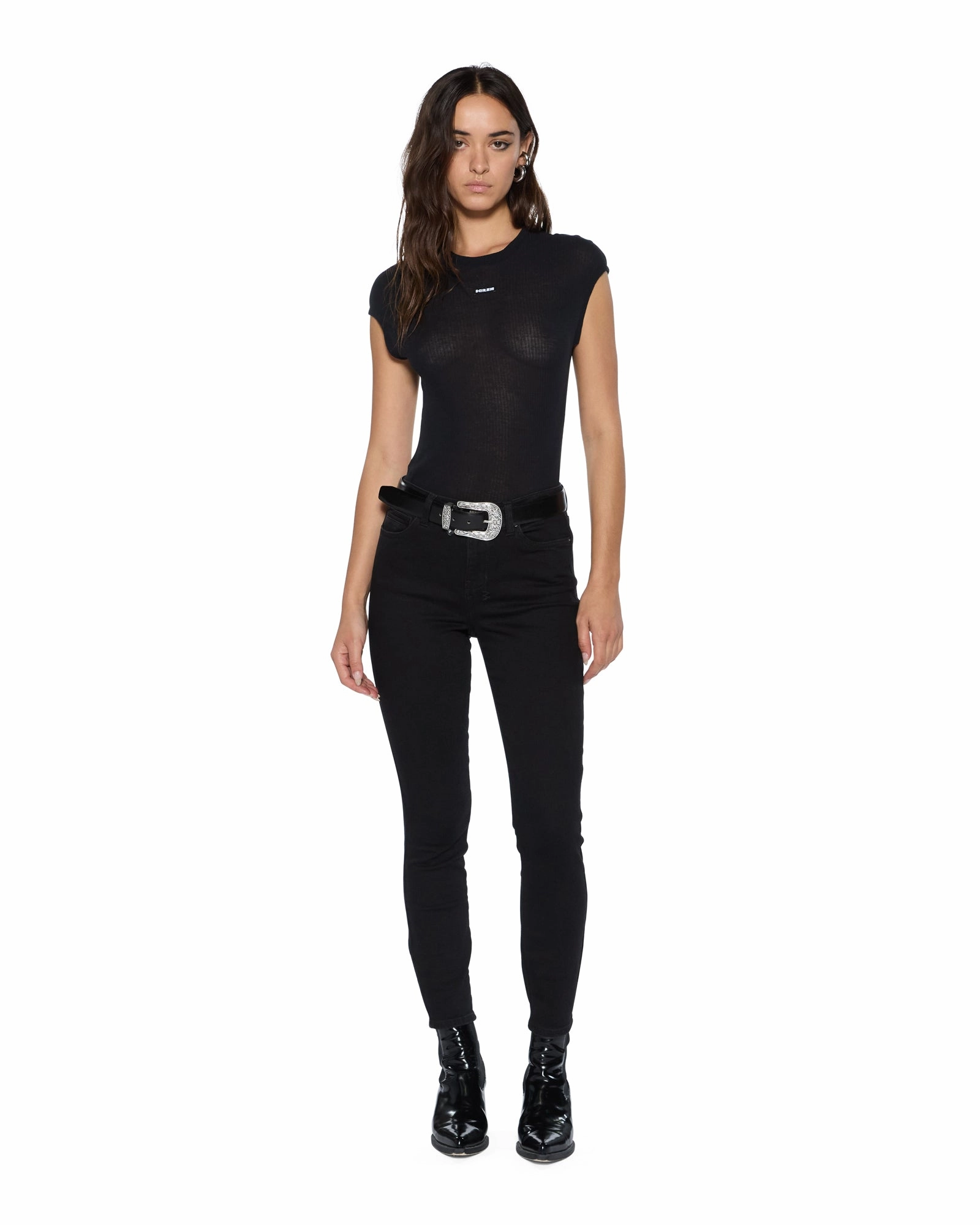 STAPLE SS TEE BLACK SHEER Relaxed Blouse