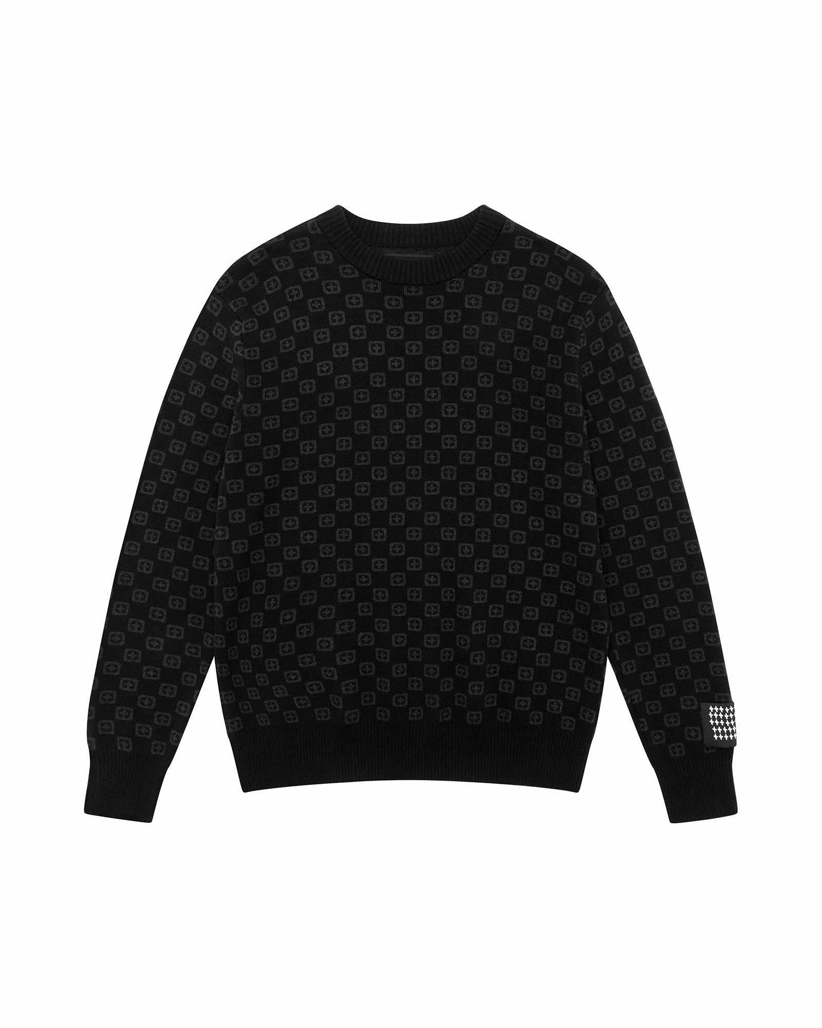 UPF Protective Fabric BOX KNIT CREW WASHED BLACK