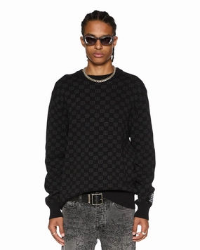 MinimalistDesign Thermal Insulation Layer BOX KNIT CREW WASHED BLACK