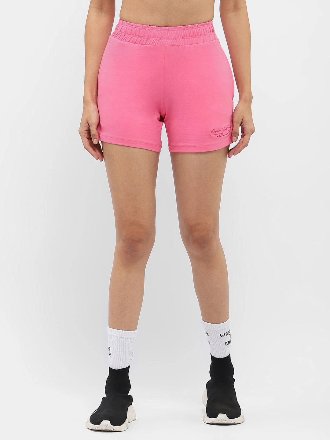 Adaptable Fit mSECRET Typography Pink Running Shorts