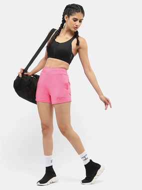 high waisted Durable Utility mSECRET Typography Pink Running Shorts