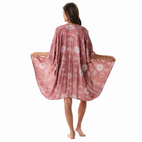 Flowy Tunic Adjustable drawstring Dusty Rose Lotus Moon Kimono