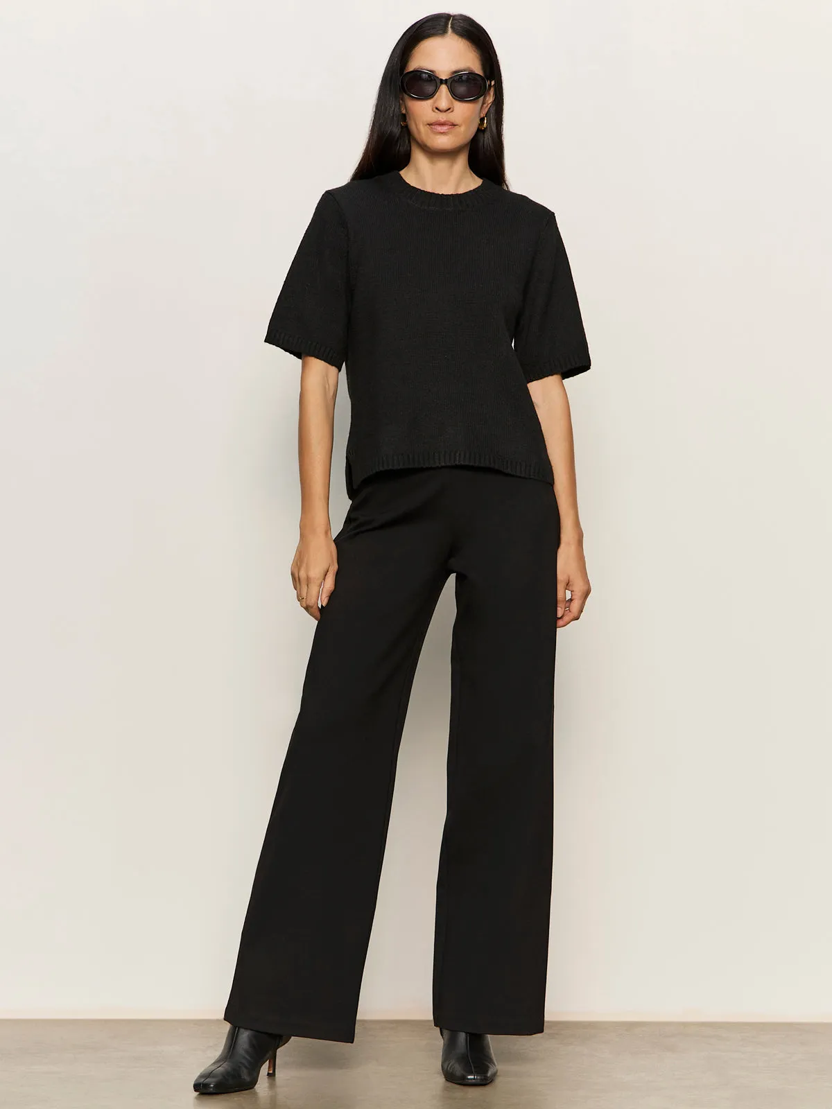 Perfect Sweater Tee Black EcoFriendly Dye Recycled Polyester Material