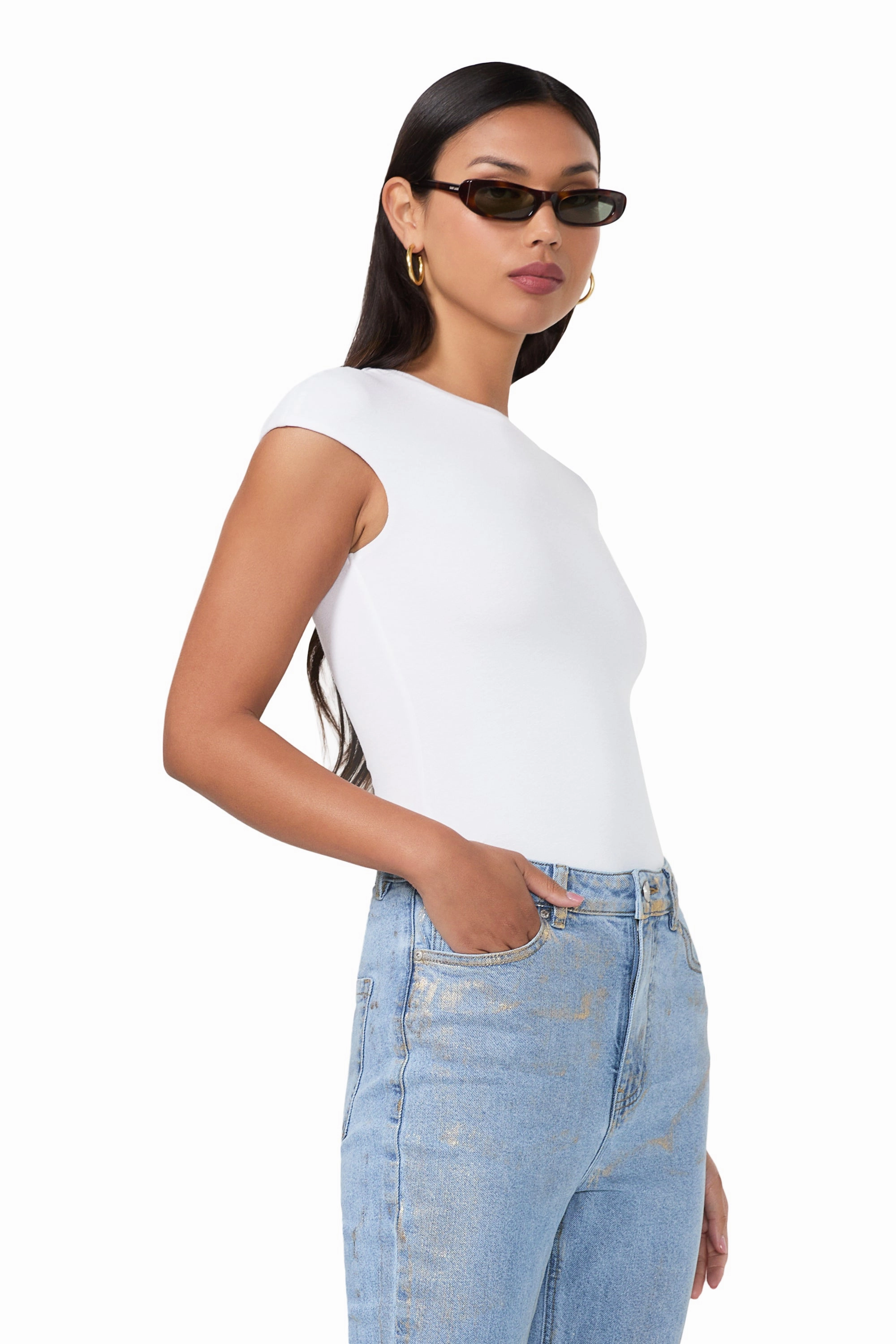 Sweat Absorbing Lining Nina Top - Bright White