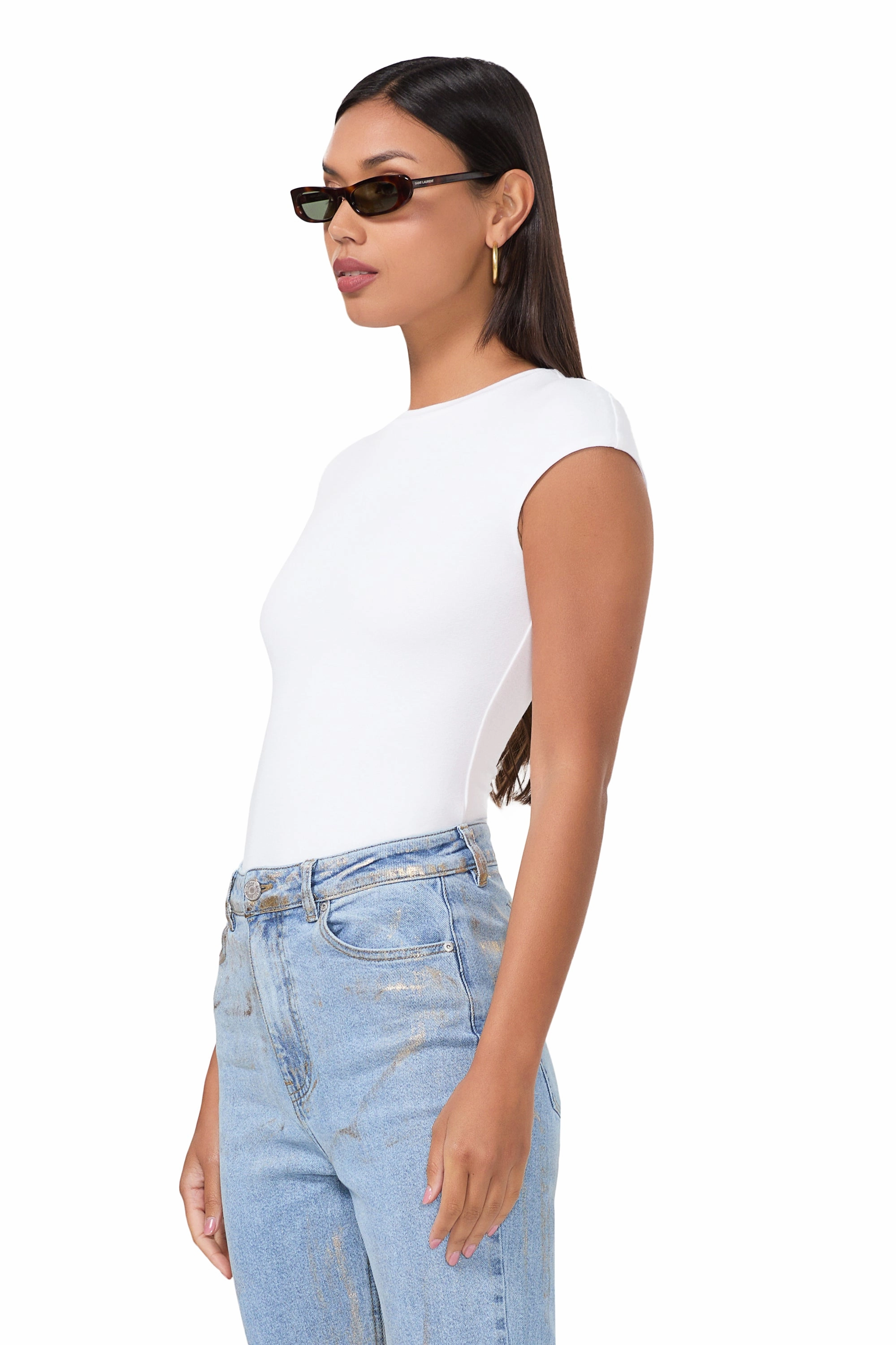 Nina Top - Bright White Thermoregulating Fabric Sporty Style