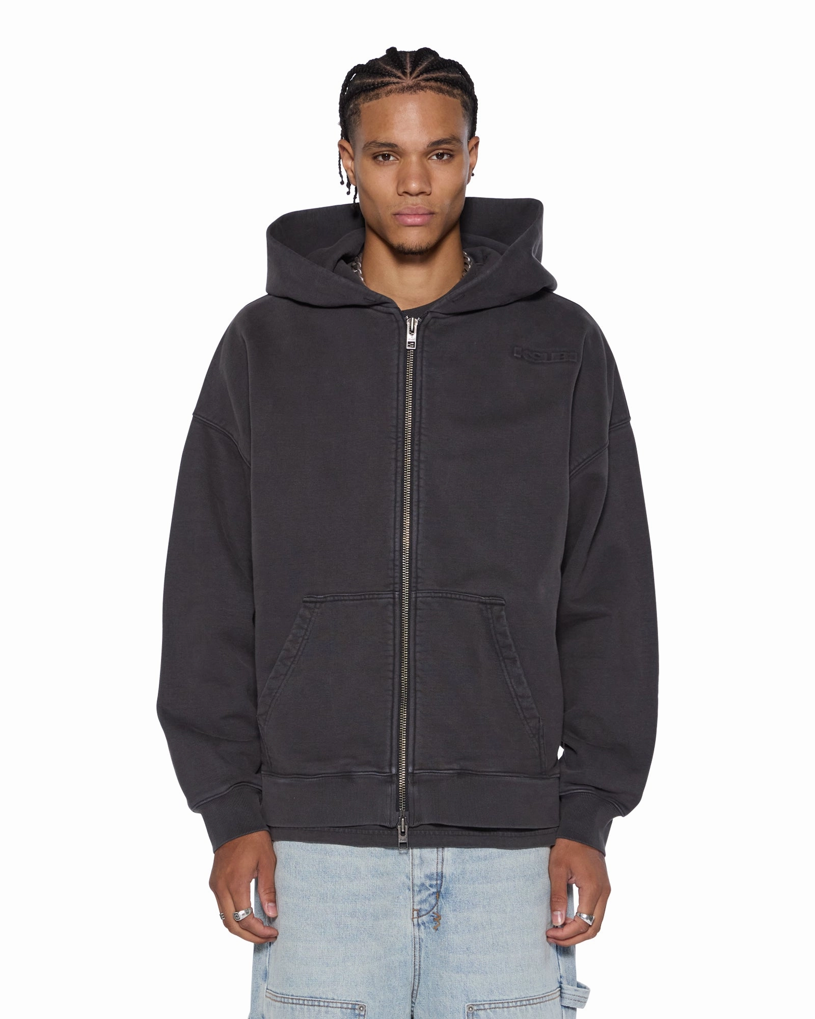 INTRUDER EKCESS HOODIE FADED BLACK GarmentWashedFinish