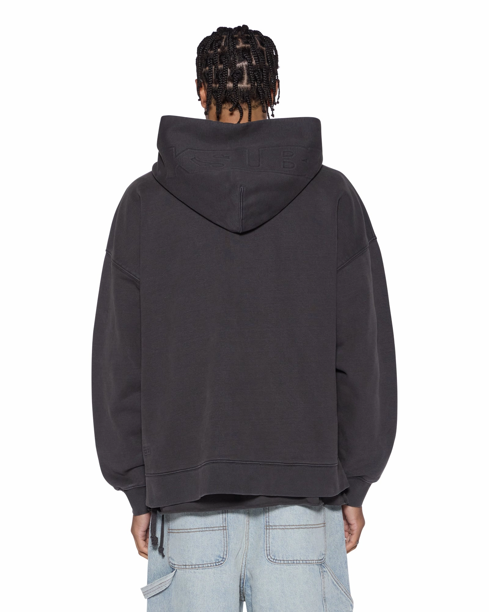 EcoFriendlyDye Brushed Inner Layer INTRUDER EKCESS HOODIE FADED BLACK