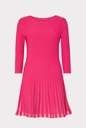 Tabitha Sheer Godet Mini Dress Soft Stretch