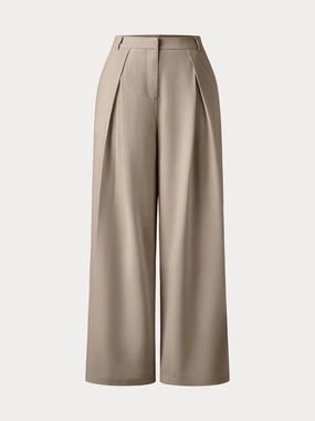 Tencel-Linen Pants Wrinkle-Free Tucked Wide Leg Trouser Relaxed fit wear Casual Performance Fit