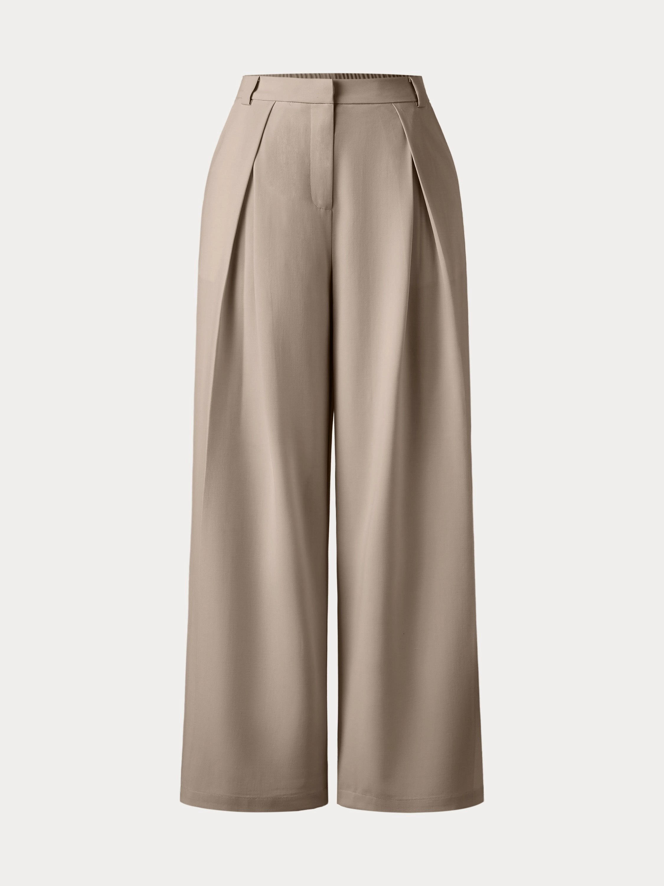 Tencel-Linen Pants Wrinkle-Free Tucked Wide Leg Trouser Warm design
