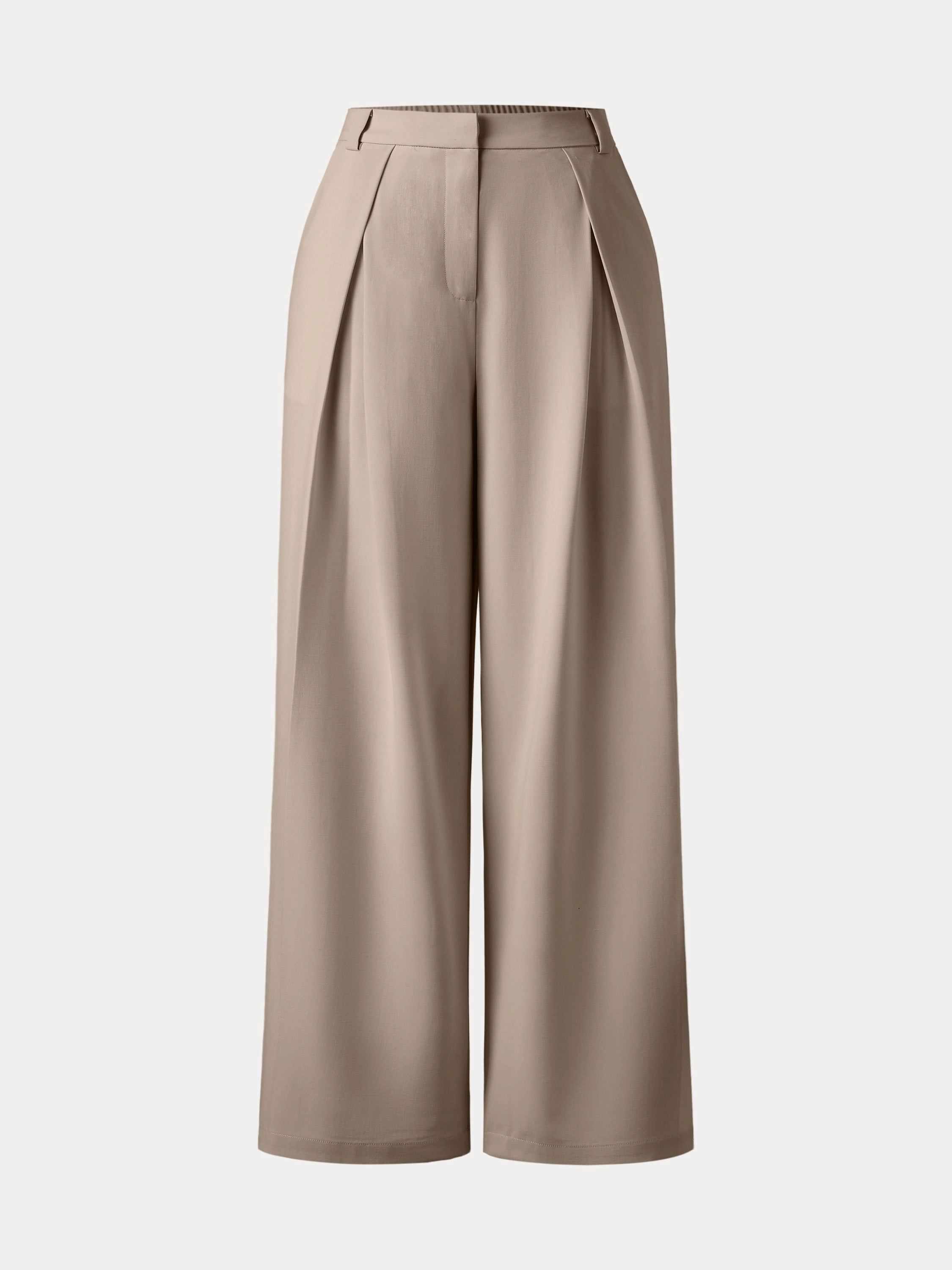 Soft Finish Hypoallergenic fabric Tencel-Linen Pants Wrinkle-Free Tucked Wide Leg Trouser