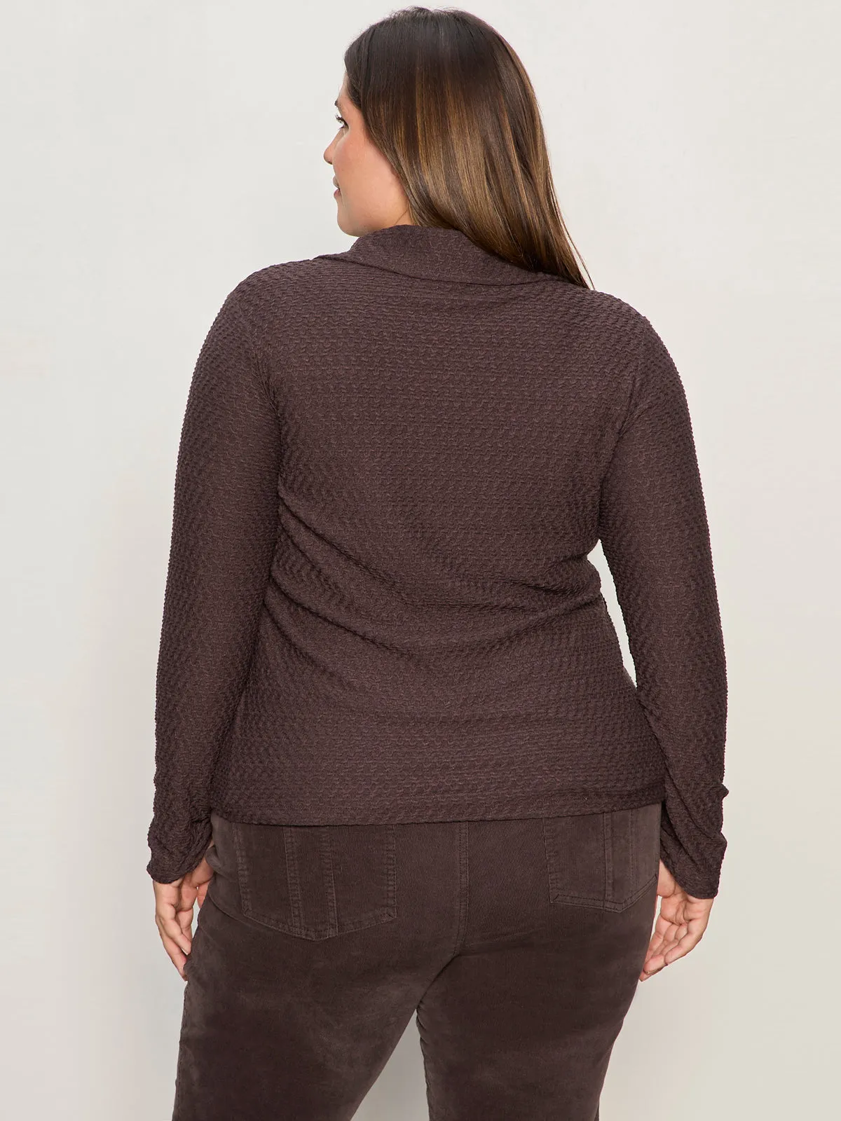 Textured Knit Dreamgirl Top Semi Sweet Extended Sizing UVProtectionFinish