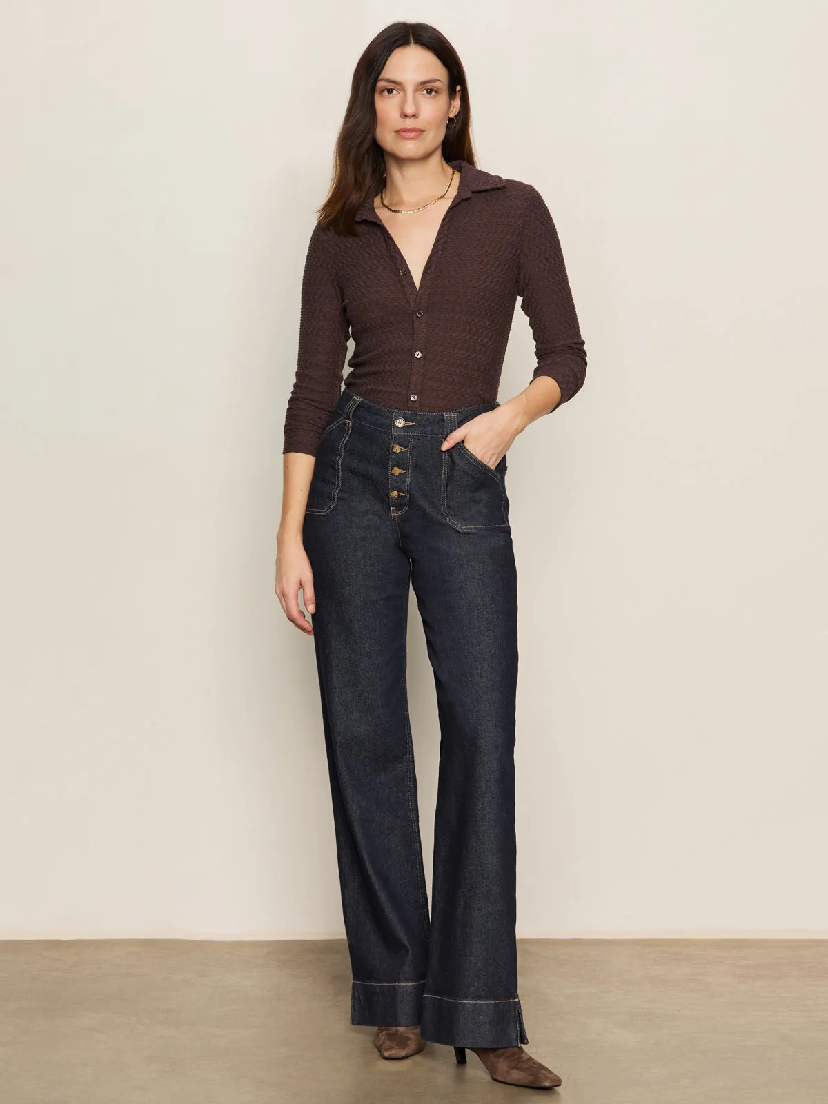 Textured Knit Dreamgirl Top Semi Sweet Casual Layers Holiday Wear
