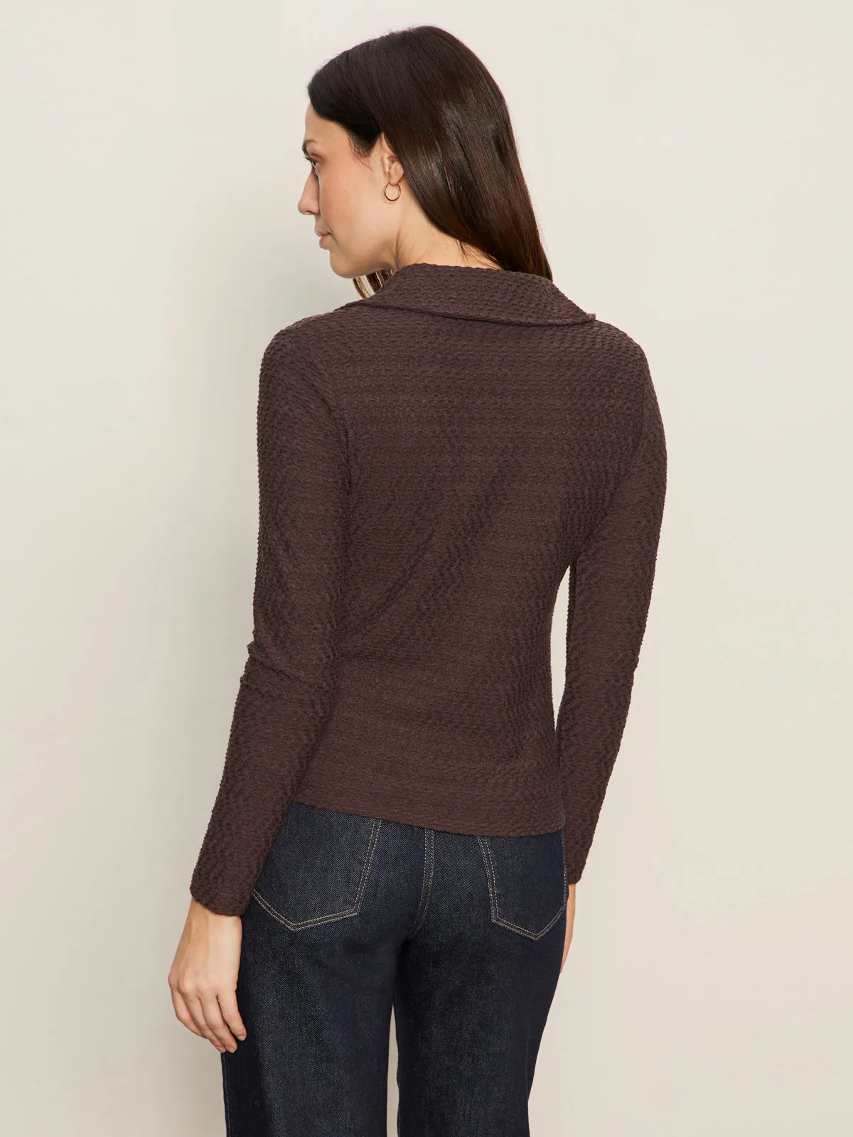 Textured Knit Dreamgirl Top Semi Sweet LowImpactDye